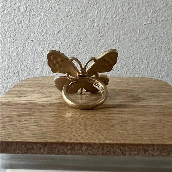 Vintage Juicy Couture Gold Butterfly Ring Gemstones - Picture 4 of 10